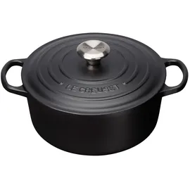 Le Creuset Signature Bräter 24 cm rund schwarz glänzend