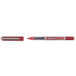 uni-ball eye micro UB-150 Tintenroller silber 0,2 mm, Schreibfarbe: rot, 12 St.