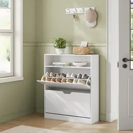 VASAGLE Schuhregal 80 x 102 x 24 cm weiß