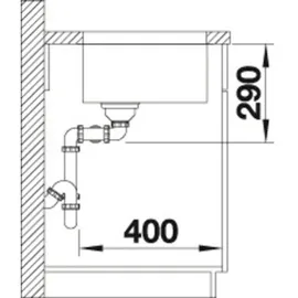 Blanco Andano 340/340-U edelstahl seidenglanz + Handbetätigung + InFino
