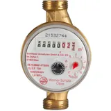 werner schütz JS Einstrahlzähler Wohnungs-Wasserzähler Aufputz für Warmwasser Q3 2,5 m3 - Baulänge 110 mm