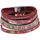 Steuer Armband Velour rot 4-reihig Metall glänzend 19 cm