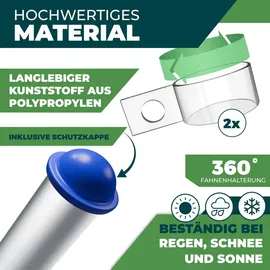 Kesser KESSER® Teleskop Fahnenmast Aluminium 6,30m Bodenhülse 60cm inkl Deutschlandfahne Höhenverstellbar Flaggenmast Mast Deutschland Flagge Alu