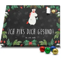 Mr. & Mrs. Panda Schoko Adventskalender Einhorn Krankenschwester - Schwarz - Geschenk, Krankenhaus, Schokoladen Adventskalender, Pegasus, Ärztin G... - Schwarz