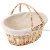 Abaodam Weidenkorb Mit Henkel - Geflochtener Picknickkorb Aus Weide Geflochtene Aufbewahrungskörbe - Geflochtene Blumenkörbe Zur Aufbewahrung Osterpicknicks Heimdekoration