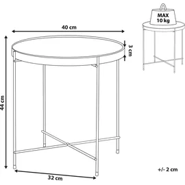 Beliani Beistelltisch LUCEA Sicherheitsglas Gold