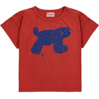 Bobo Choses - T-Shirt BIG CAT in burgundy red, Gr.146/152