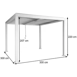 Mendler Pergola MCW-L46 Anthrazit 10 cm Alu-Gestell 3 x 3 m