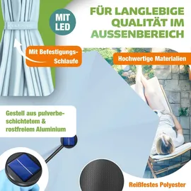 Kesser Ampelschirm LED Solar Ø 350 cm Hellblau