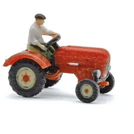 BUSCH 87503 - Traktor Junior mit Bauer 1:120