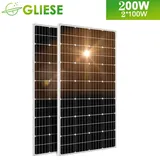 200W Solarpanel Solarmodul 2x100W 12V Monokristallin Solaranlage Solarzelle Wohnmobil Camping Pumpen