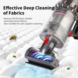 spehiate Anti-Verwicklungs Haardüse Bürstenkopf Aufsatz für Dyson V7 V8V10 V11 V15, Ersatzteile Mini-Motorwerkzeug für Reinigung von Matratze,Bett,Sofa,... - Grau