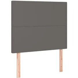 vidaXL Boxspringbett mit Matratze & LED Grau 120x200 cm Kunstleder