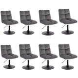 Home Deluxe Polsterstuhl Pokerstuhl ACE 2er - 8er Set - höhenverstellbar (2 Stück, 8 St), Barstuhl Samtstuhl Esszimmerstuhl grau