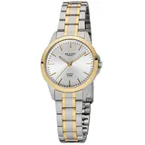 REGENT Damen-Armbanduhr silber gold Analog F-1005 Edelstahl-Armband D2URF1005 - Silber