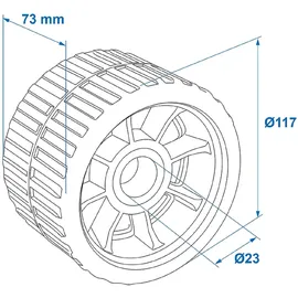 PRO PLUS Bootsrolle 73 x 118 mm PE Blau
