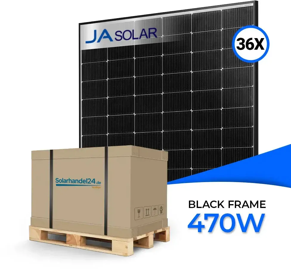 Ja Solar 470W Black Frame JAM54D40 LR Palette (36 Stk.) - 36 Stück Palette