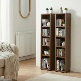 CARO-Möbel CD-Regal 20 x 17 x 186 cm Braun
