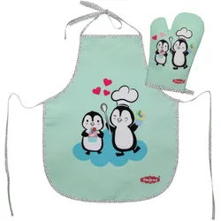 Heless - Kinderschürze mit Topfhandschuh"Pinguin"
