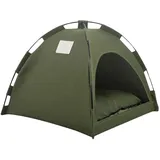 Fonowx Tipi Höhle großes Zelt für Katzen Hunde, Katzenzelt Haus mit abnehmbarem Kissen, waschbares Katzenbett, Kätzchen Haustiere Zelt für Scheune, Balkon, Flur, 40 x 40 cm Grün
