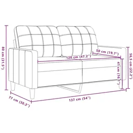 vidaXL 2-Sitzer-Sofa Rosa 120 cm Samt
