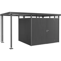 Biohort Seitendach für Gartenhaus HighLine 3 Dunkelgrau-Metallic 150x235x222 cm