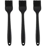 Jitnga 3 Stück 21Cm Silikon Backpinsel, Küche Pastry Brush, Bbq Pinsel Für Grillen, Gebäck, Rühren, Backen, Kochen(Schwarz)