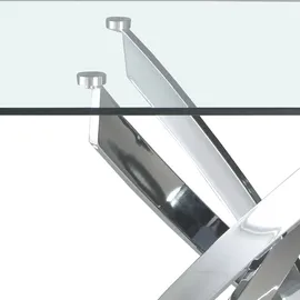 ac angel cerda Angel Cerdá Esstisch Rechteckig gehärtetes Glas aus verchromter Stahl 1061-150x95