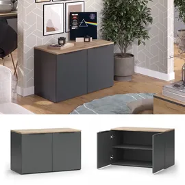 Vicco Kommode Wido Anthrazit 80 x 50 cm mit 2 Türen