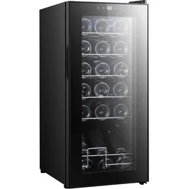 Homcom Weinkühlschrank Kompressor für 18 Flaschen, 50 L Getränkekühlschrank mit Glastür, 5-18°, mit Touchschlater, LED-Anzeige, Schwarz