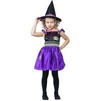Smiffys - 56405 - Halloween - Stitch Witch - Faschingskostüm - Größe - Kleinkind - T2 - Alter 3-4, Lila / Schwarz
