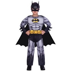 Amscan Kostüm Batman Classic Kostüm für Jungen – Schwarz Grau, DC Super Heroes Kinderkostüm schwarz 4-6 Jahre