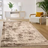 Paco Home Teppich Wohnzimmer Schlafzimmer Kurzflor Vintage Orientalisch Abstraktes Muster Modern beige, Grösse:160x220 cm