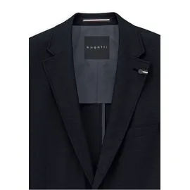 Bugatti Sakko "Jersey-Artikel", Herren, Gr. 58, schwarz (390, marine), 65% Polyester, 24% Viskose, 8% Polyamid, 3% Elasthan, unifarben, regular fit, Sakkos Sakko, mit Stretch Funktion