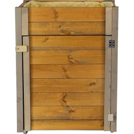 Dobar Rollbares Hochbeet 60 x 40 x 80 cm Grau-Braun