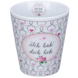 Krasilnikoff Happy Mug Ich hab' dich lieb, Ø8,7 x H10cm, 330 ml, pink