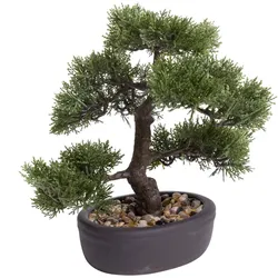 Kunstbonsai BOTANIC-HAUS "Ceder Bonsai", grün, B:32cm H:32cm T:32cm Ø:32cm, Kunststoff, Kunstpflanzen