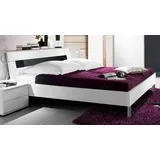 Futonbett Easy Beds C 180x200 Bett Doppelbett in weiß und Glas schwarz