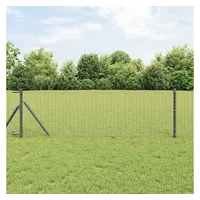 vidaXL Eurozaun 0,8 x 10 m Grau/Eisen