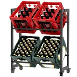 RAMROXX Kastenregal auf Rollen 75 x 32 x 90 cm Schwarz