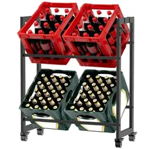 RAMROXX Kastenregal auf Rollen 75 x 32 x 90 cm Schwarz