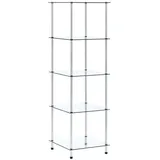 vidaXL Regal mit 5 Ablagen Vitrine Glasregal Dekoregal Sammlervitrine Standregal Glasvitrine Bücherregal Vitrinenschrank Transparent 40x40x130 cm Hartglas