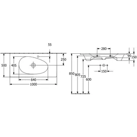 Villeroy & Boch Antao Schrankwaschtisch 100 x 50 cm 4A76A3AM