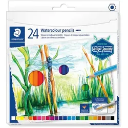 Staedtler 24er-Pack wasservermalbare Bunt-/Aquarellstifte Design Journey