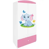 raumhirsch furniture Kinderkleiderschrank Raumhirsch 90 x 175 x 52 cm Holzwerkstoff rosa