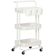 Homcom Servierwagen mit 3 Etagen Ablagekörben,