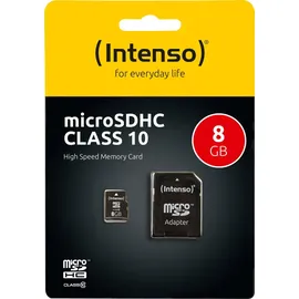 Intenso microSD Class 10 8 GB + microSD-Adapter