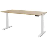 Assmann Electronic ASSMANN Schreibtisch Eiche Artisan, Weiß, Metall, 160x121x70 cm, Arbeitszimmer, Schreibtische, Bürotische