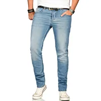 Alessandro Salvarini "ASAngelo" Gr. W32 L34, Länge 34, blau (as-171 - washed) Herren Jeans Angenehme Passform durch vorhandenen Elasthan Anteil