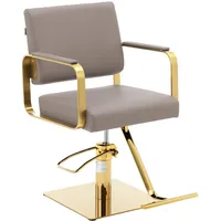 Physa Friseurstuhl Fußstütze höhenverstellbar Barber-Stuhl 200 kg Otley Beige & Gold